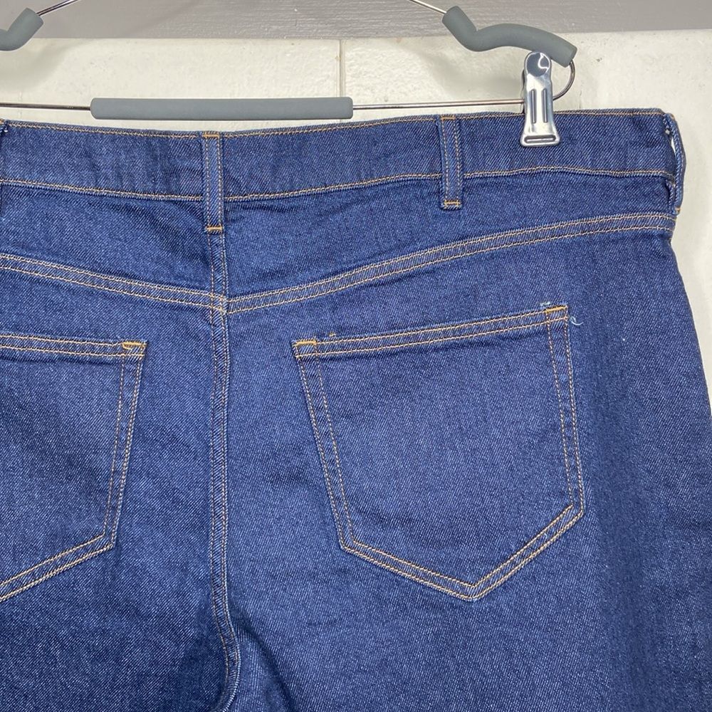 Women’s Dark Blue Denim Wide-Leg Jeans - Picture 7 of 8